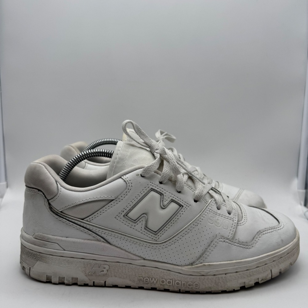 New Balance 550 Triple White Leather Sneakers Mens 10.5 BB550WWW Low Top Shoes